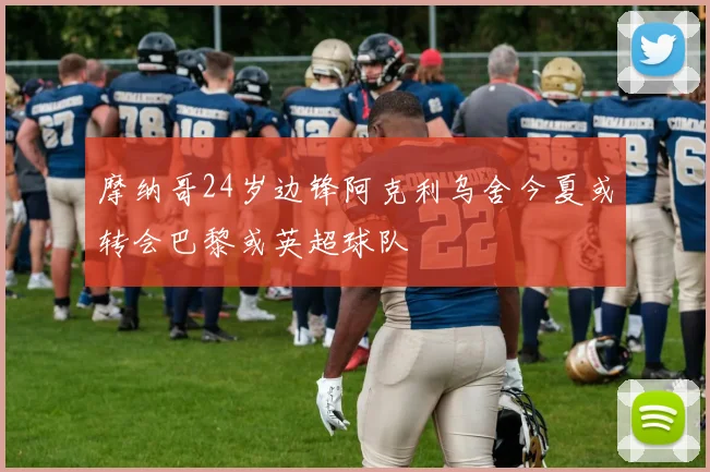 摩纳哥24岁边锋阿克利乌舍今夏或转会巴黎或英超球队